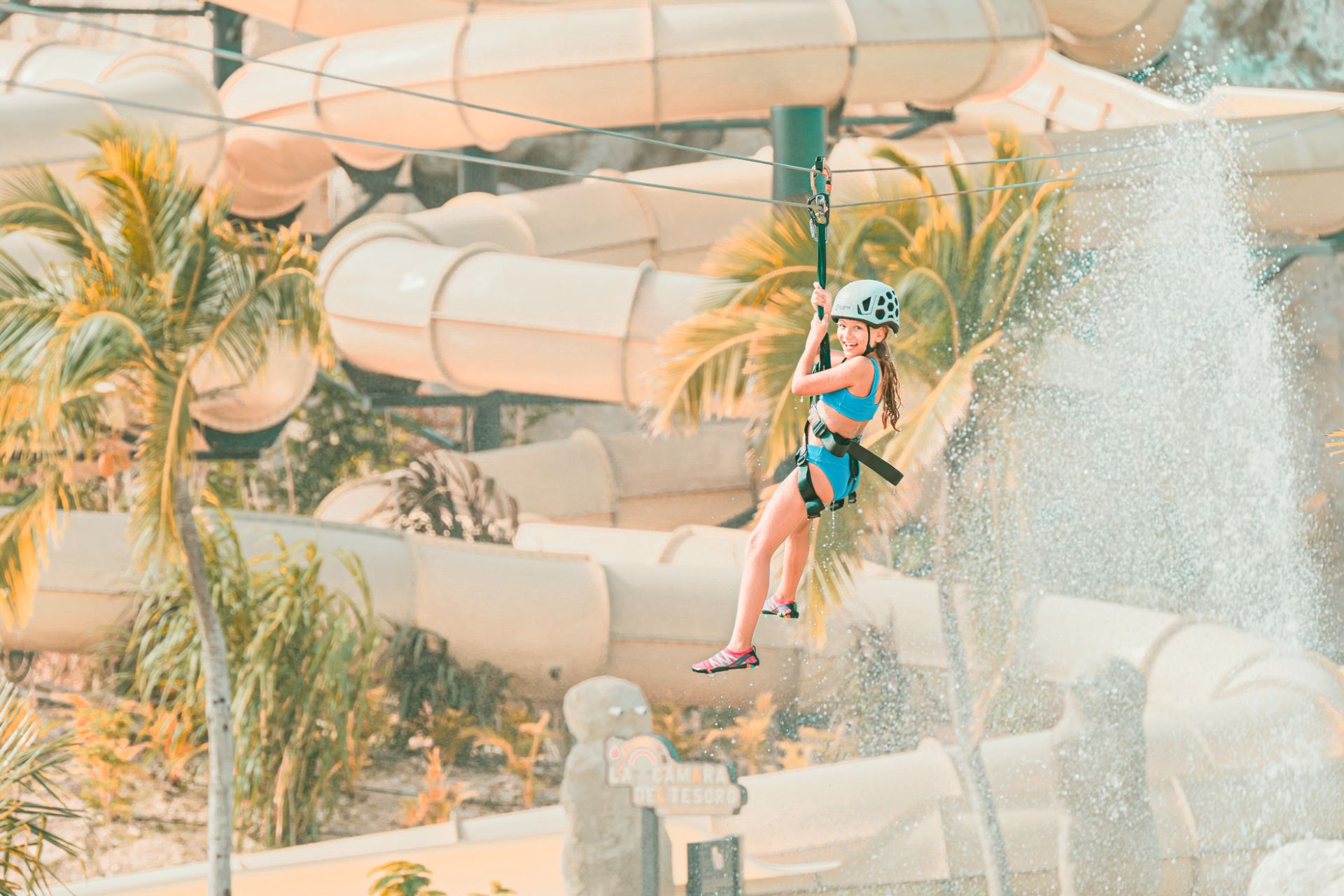 Beautiful aerial view of the Cap Cana water park